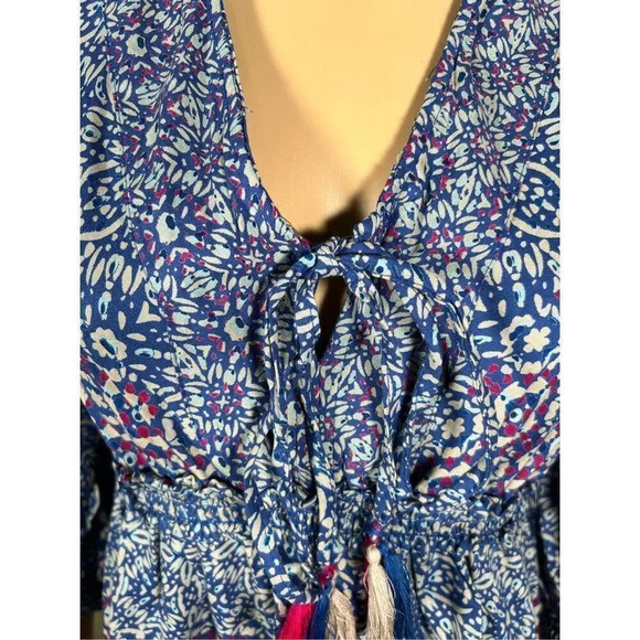 Angie Women's V-Neck Quarter Sleeves Tiered Mini Skirt Dress Size S - Picture 6 of 8